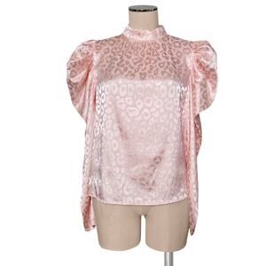 Statement Puff Shoulder A. CALIN Flying Tomato Pink Blouse Shirt Top S